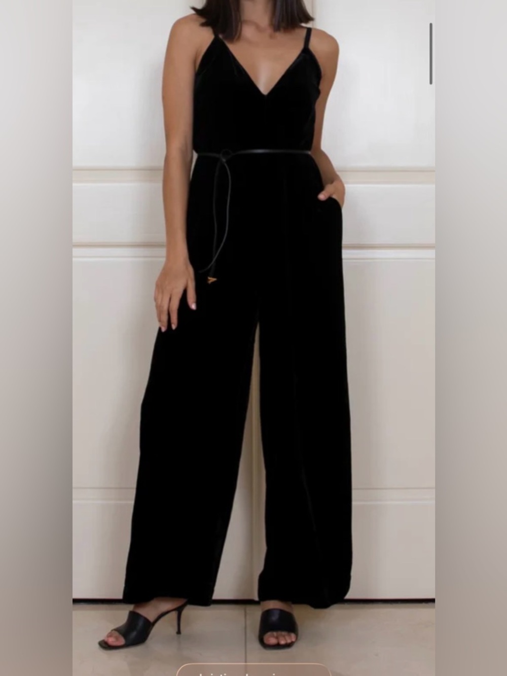 NEW GOLD HAWK velvet strap jumpsuit in black various sizes
